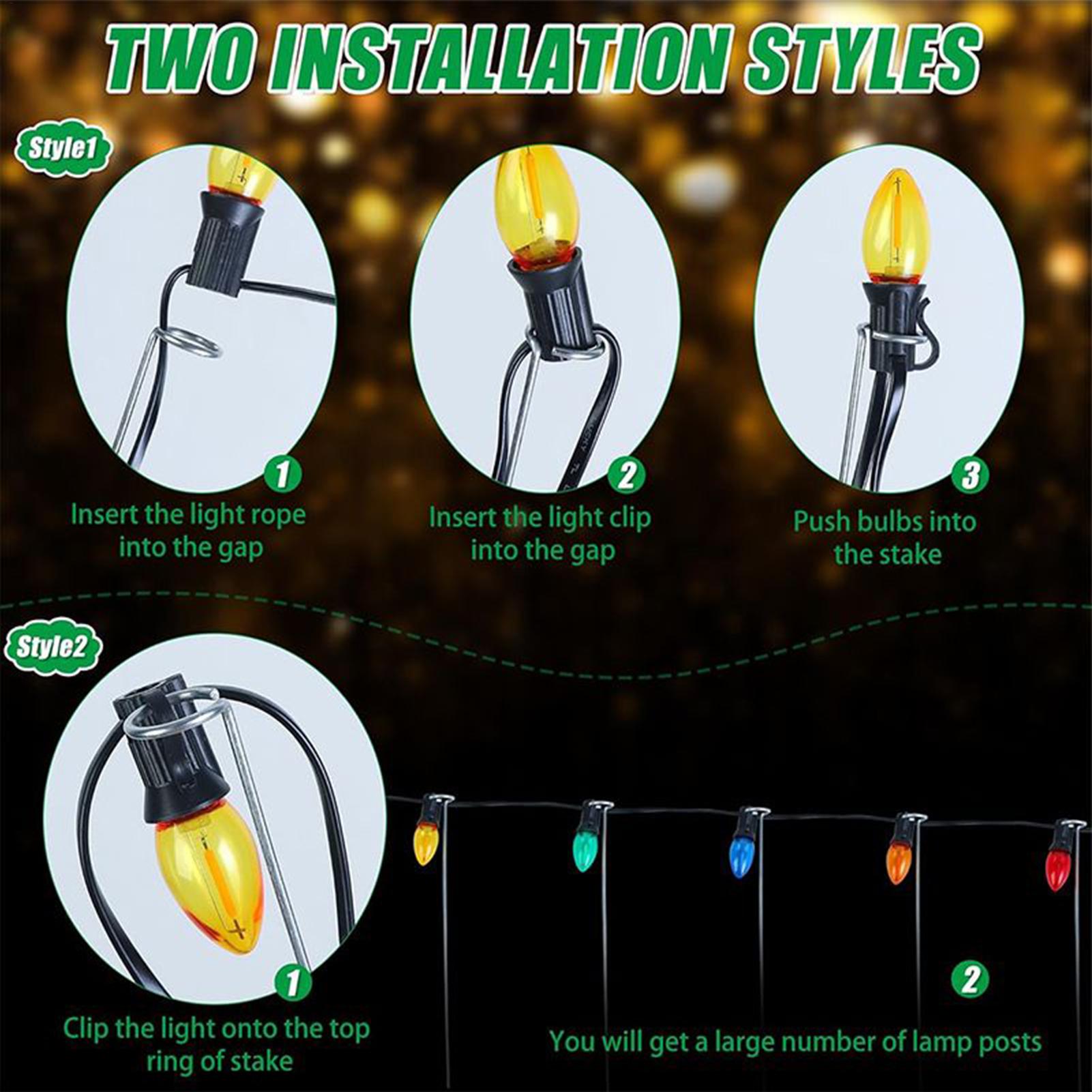 Outdoor Lighting Pathway - Рождественские световые колья 12-дюймовые газонные украшения
