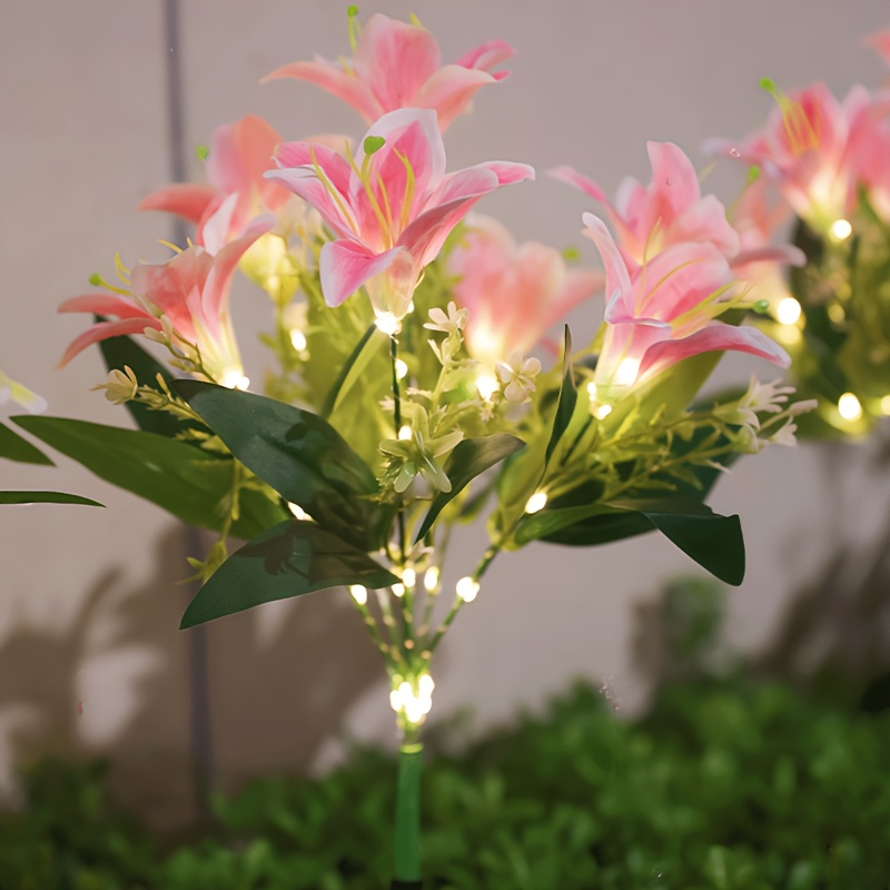 Outdoor Lighting Effects - Многоцветные розовые ландышевые светильники на солнечных