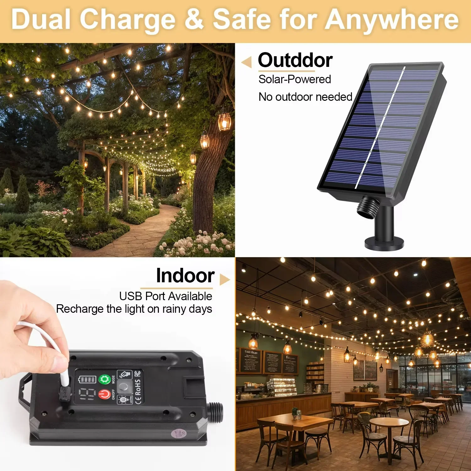 Небьющаяся солнечная гирлянда, – обзор и цена Outdoor Lighting Waterproof